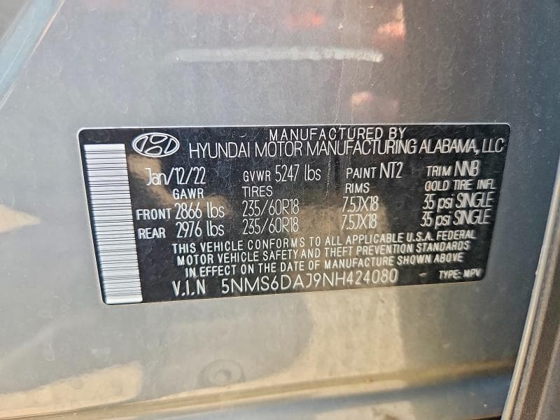2022 HYUNDAI SANTA FE SEL 13