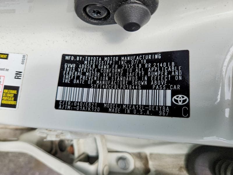 2020 TOYOTA COROLLA XSE 12