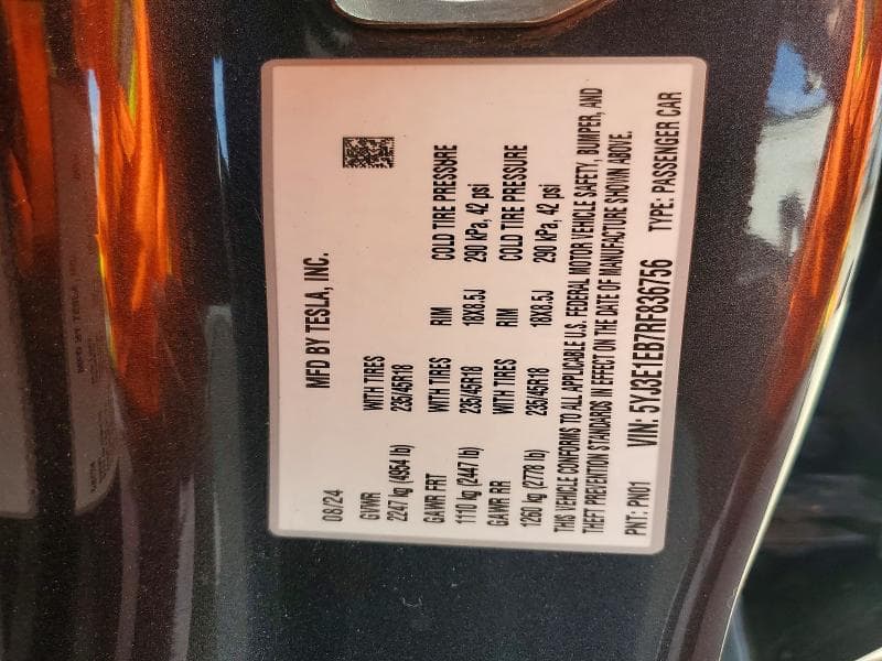 2024 TESLA MODEL 3 13
