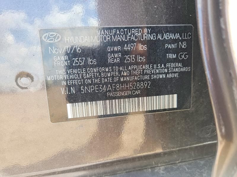 2017 HYUNDAI SONATA SPORT 12