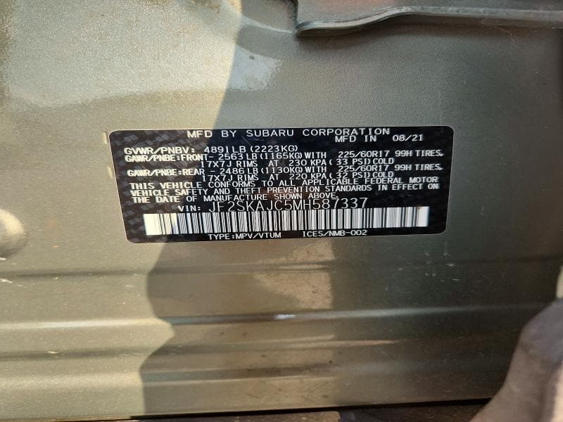 2021 SUBARU FORESTER PREMIUM 12