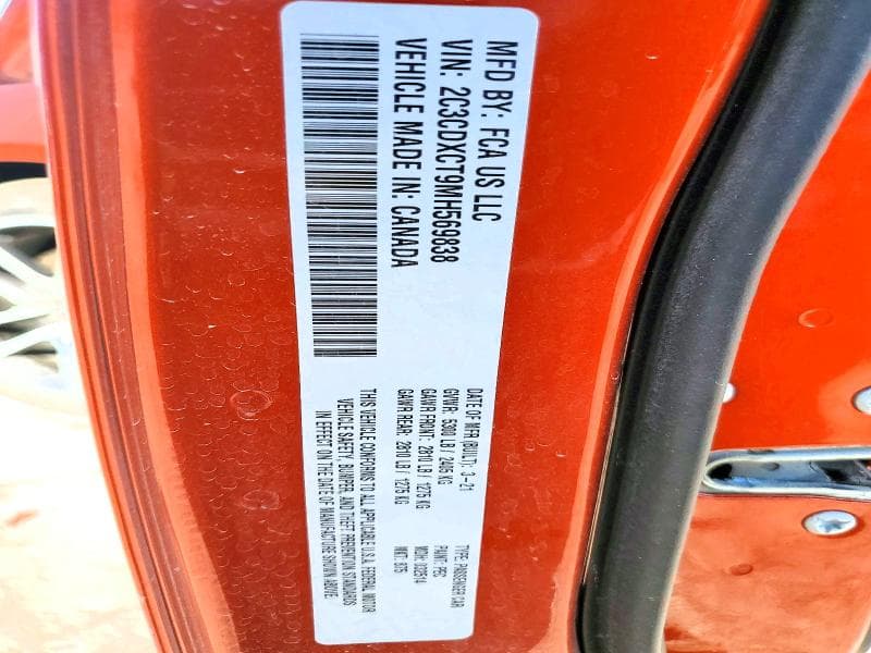 2021 DODGE CHARGER R/T 12