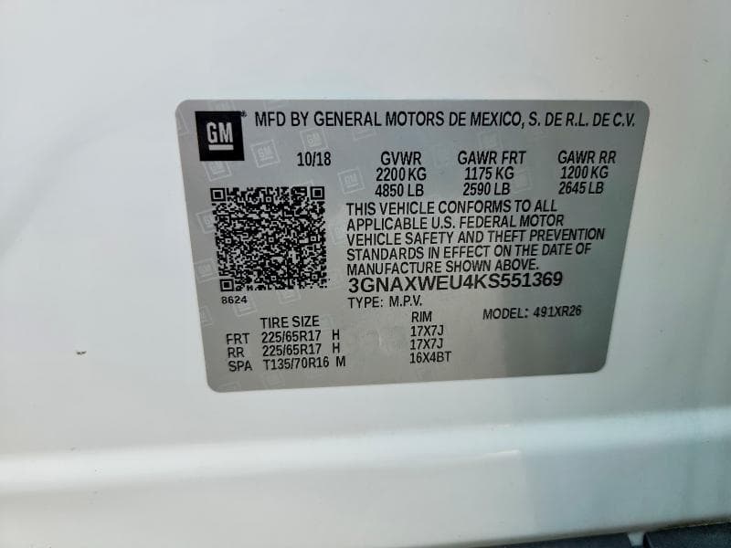 2019 CHEVROLET EQUINOX LT 13