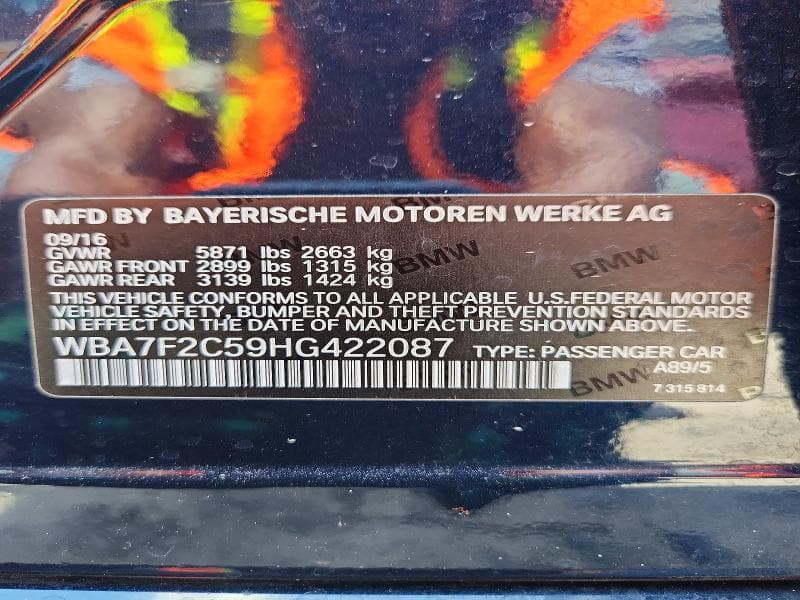 2017 BMW 750 XI 12