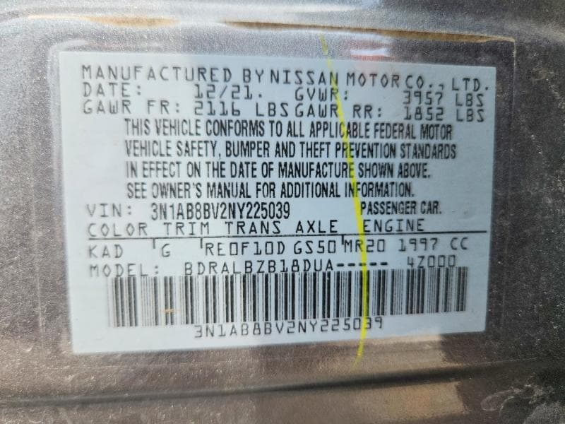2022 NISSAN SENTRA S 12