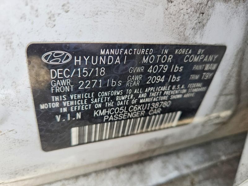 2019 HYUNDAI IONIQ LIMITED 14