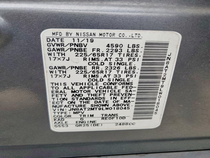 2020 NISSAN ROGUE S 14