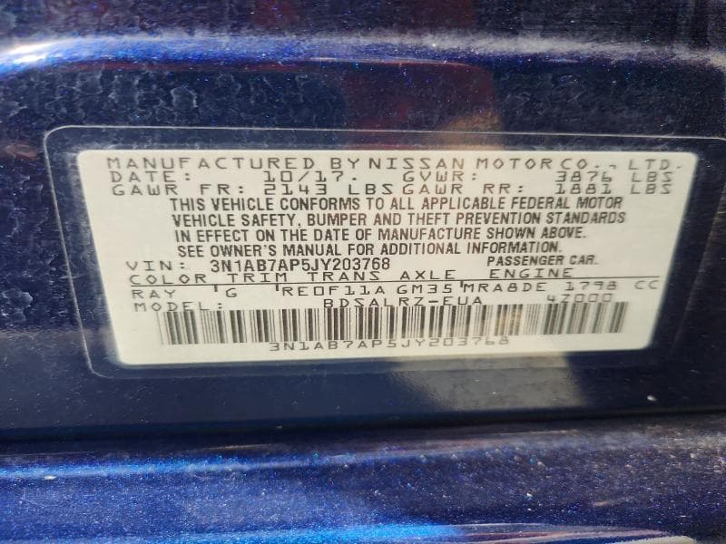 2018 NISSAN SENTRA SR 12