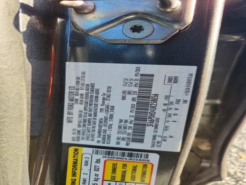 2018 FORD FUSION SE 12