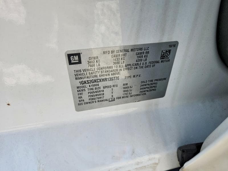 2017 GMC YUKON XL K1500 SLT 13
