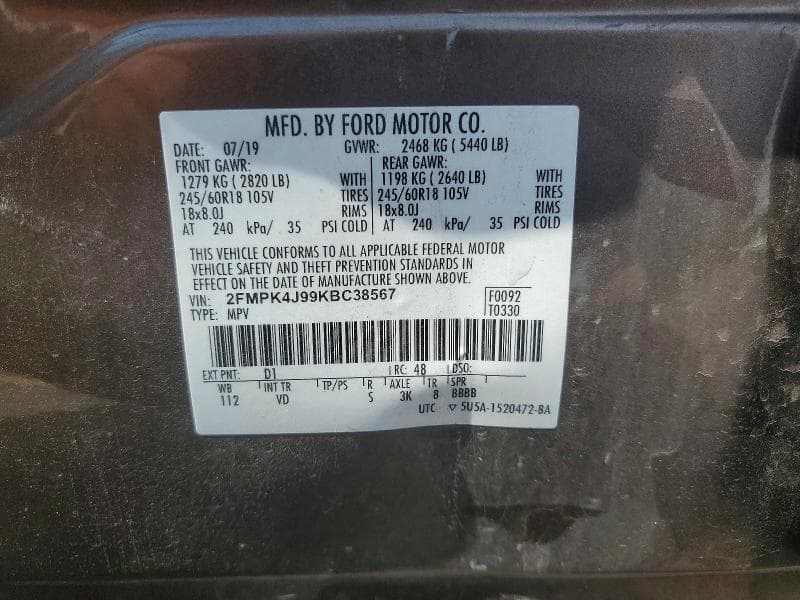 2019 FORD EDGE SEL 13