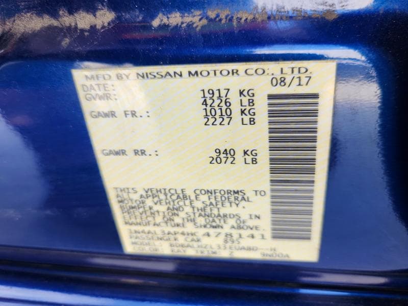 2017 NISSAN ALTIMA 2.5 SR 12
