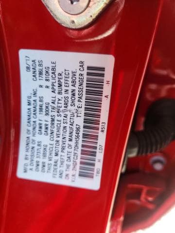 2017 HONDA CIVIC EX 12