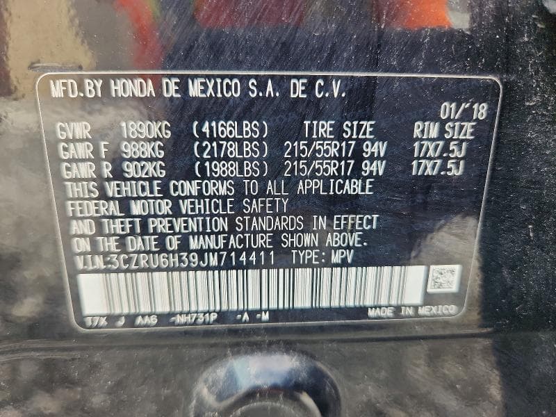 2018 HONDA HR-V LX 13