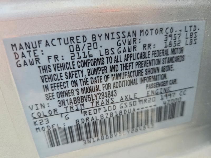 2020 NISSAN SENTRA S 12