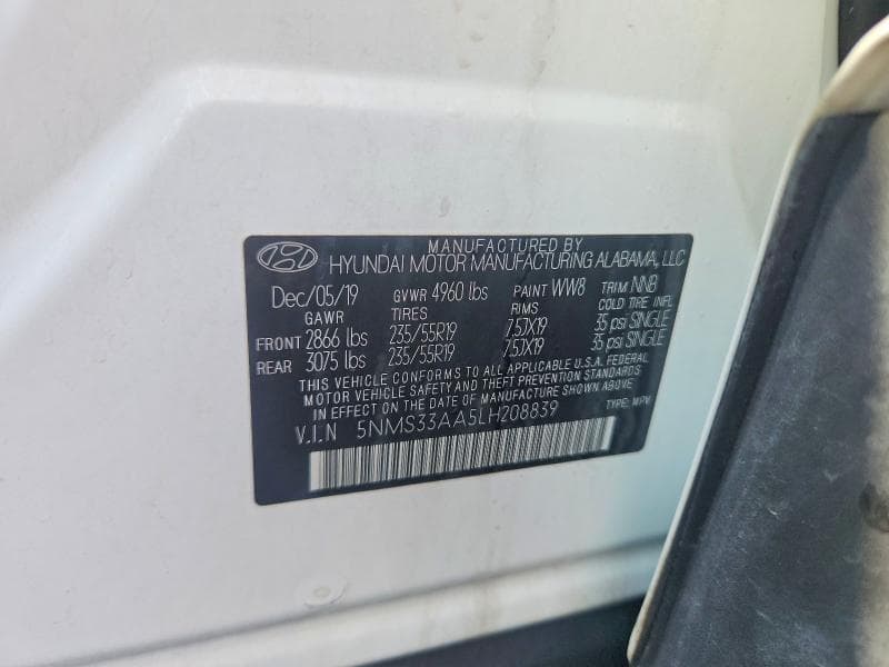 2020 HYUNDAI SANTA FE SEL 2.0T 12