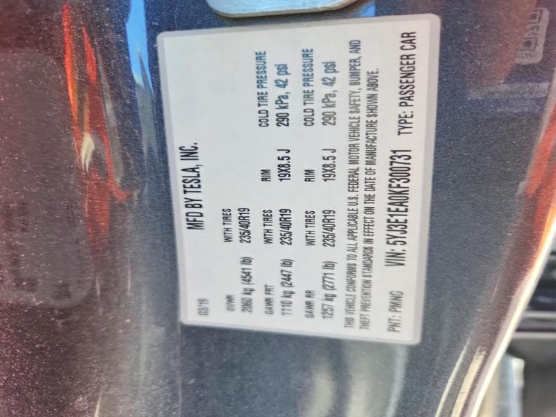2019 TESLA MODEL 3 12