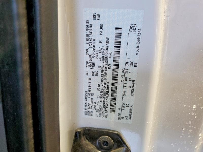 2020 FORD F150 SUPER CAB 12