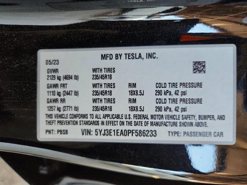 2023 TESLA MODEL 3 13