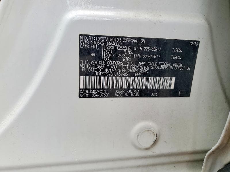 2017 TOYOTA RAV4 XLE 13
