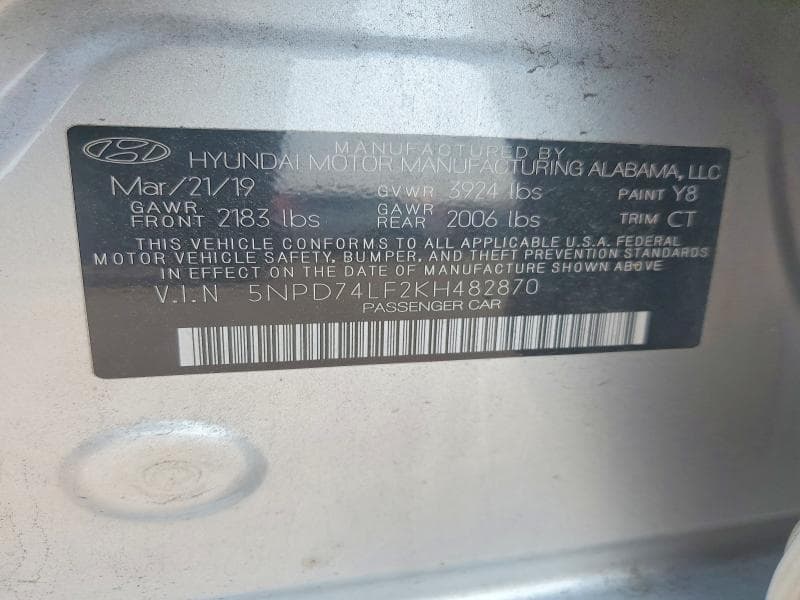2019 HYUNDAI ELANTRA SE 12