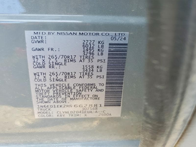 2024 NISSAN FRONTIER PRO-4X 12