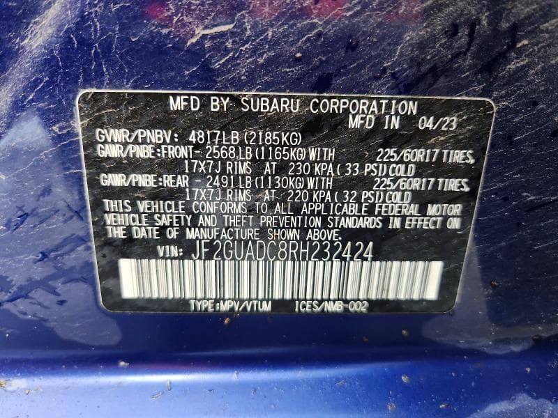 2024 SUBARU CROSSTREK PREMIUM 12