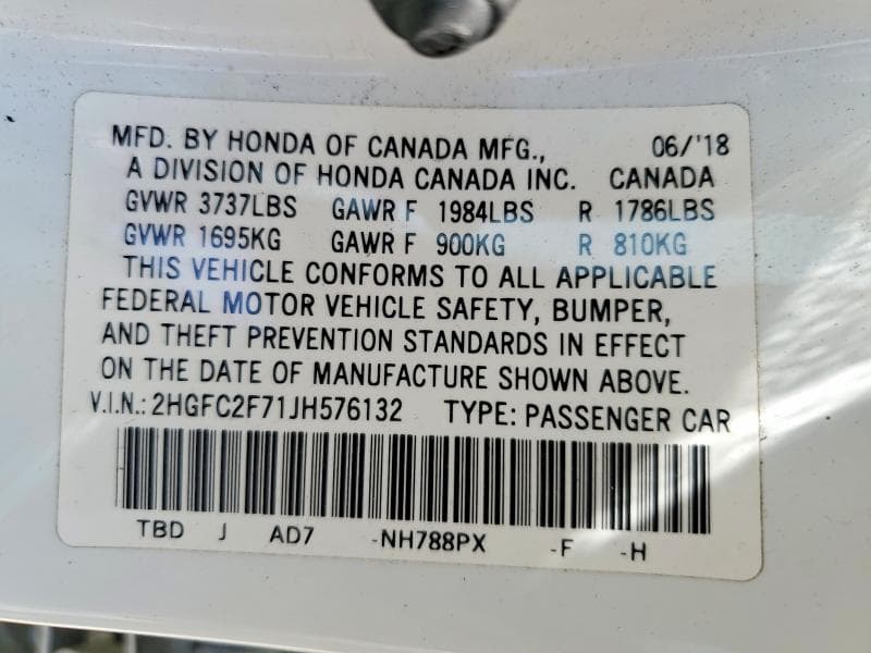2018 HONDA CIVIC EX 13