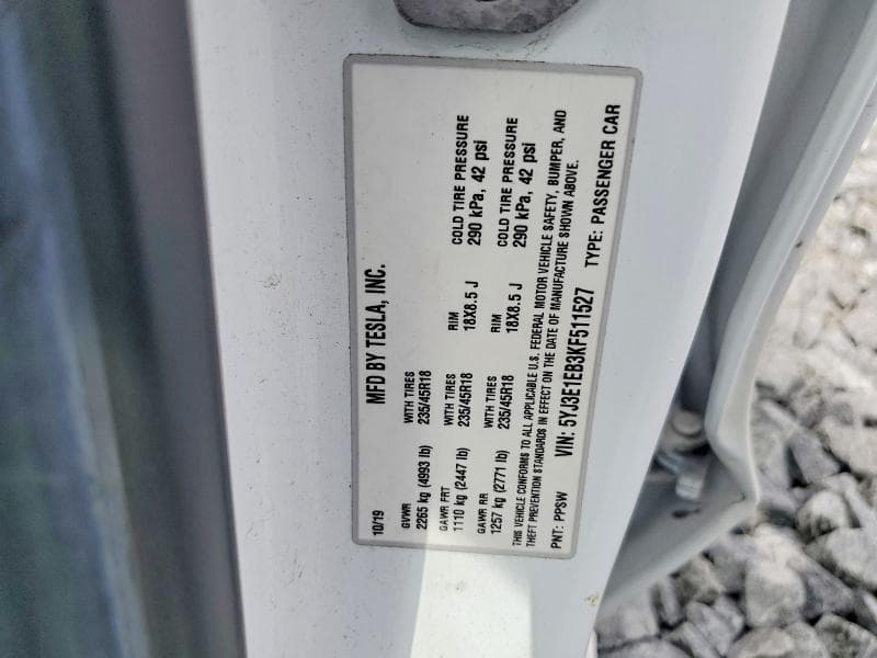 2019 TESLA MODEL 3 12