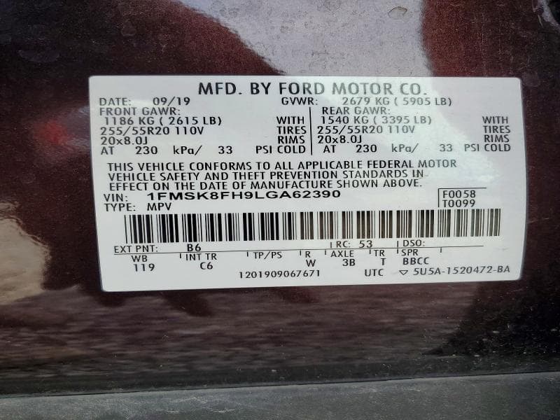 2020 FORD EXPLORER LIMITED 13