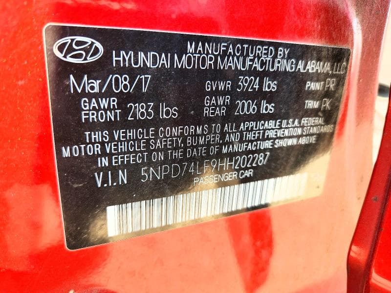 2017 HYUNDAI ELANTRA SE 12