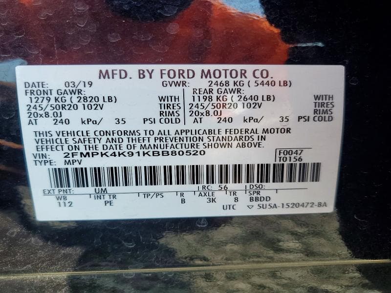 2019 FORD EDGE TITANIUM 13