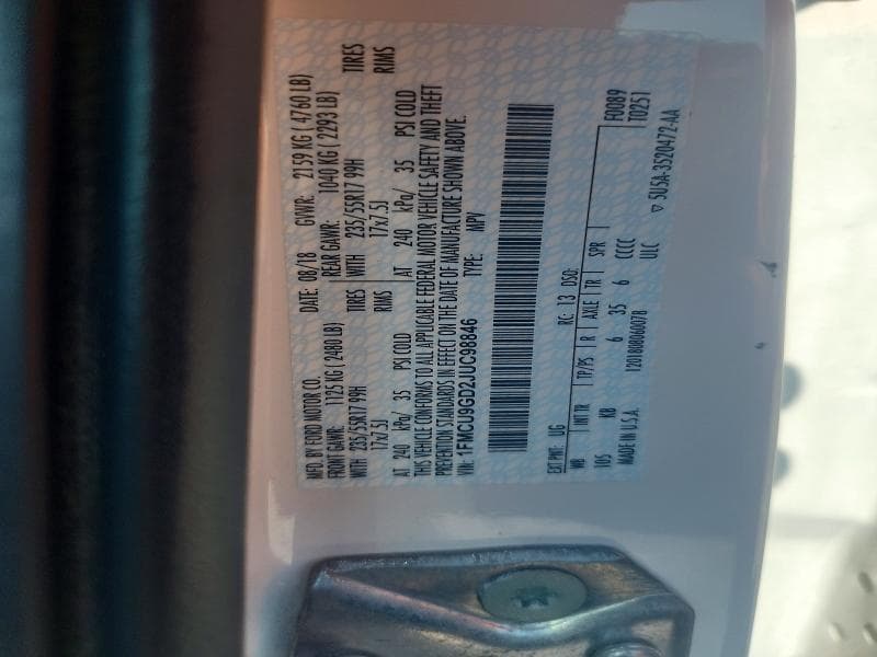 2018 FORD ESCAPE SE 12