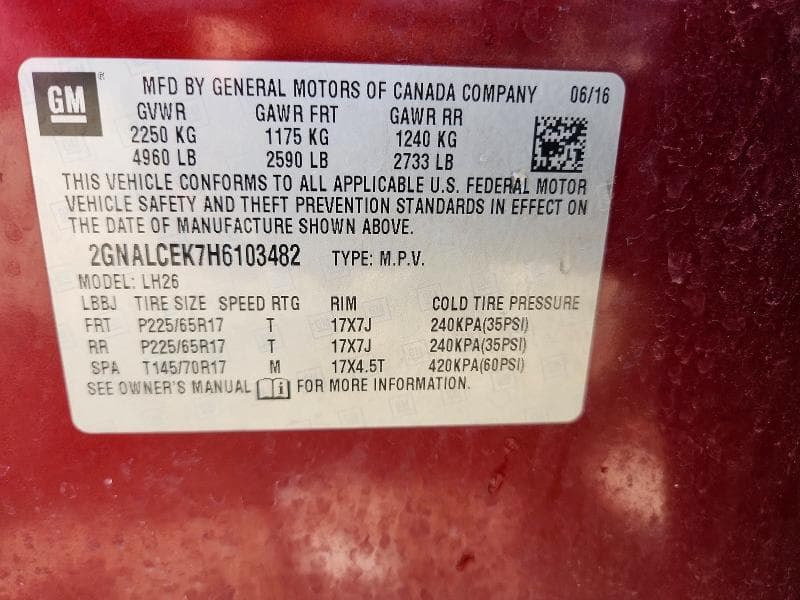 2017 CHEVROLET EQUINOX LT 13
