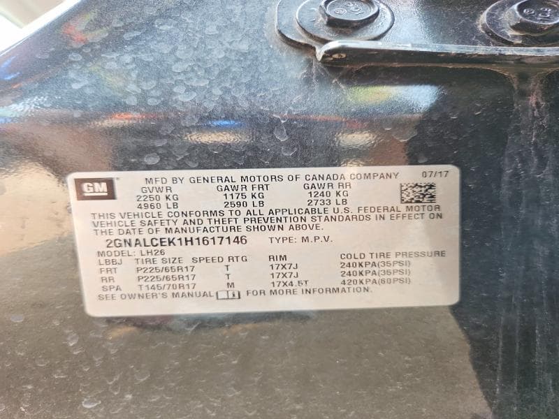 2017 CHEVROLET EQUINOX LT 13