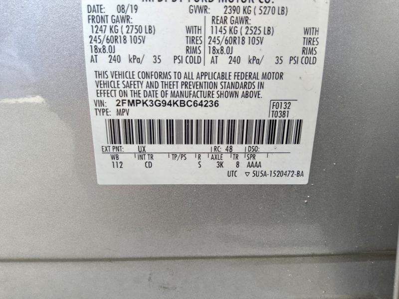 2019 FORD EDGE SE 12