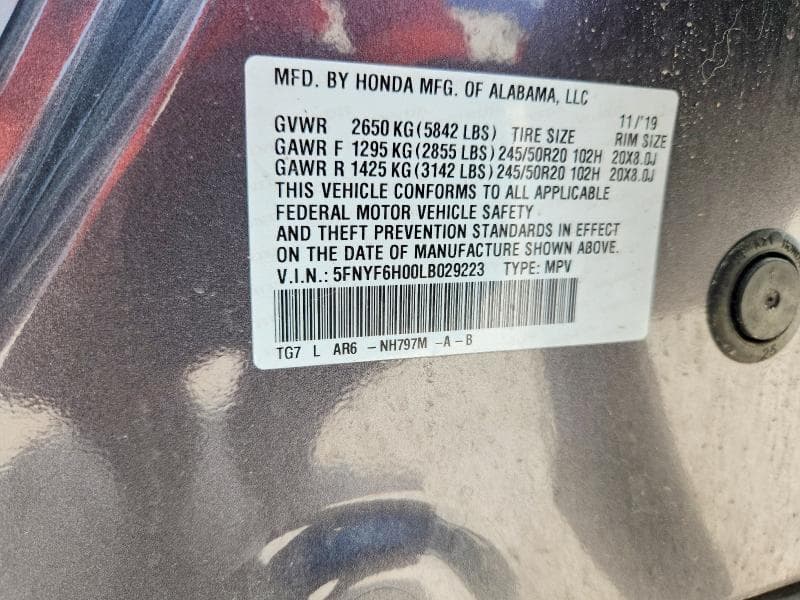 2020 HONDA PILOT ELITE 13