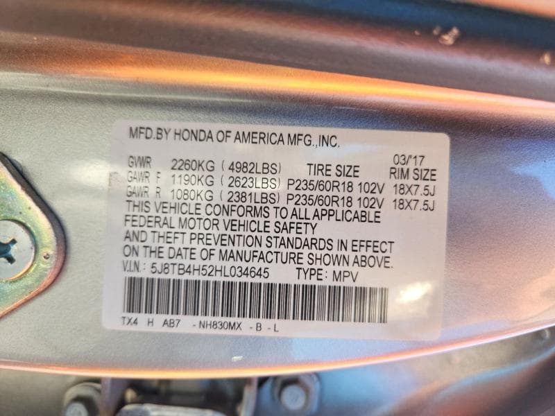 2017 ACURA RDX TECHNOLOGY 12