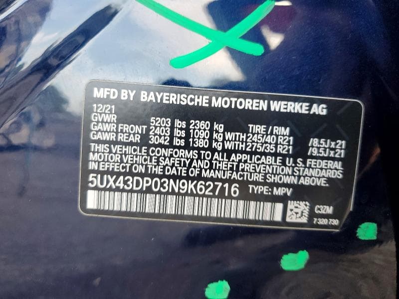 2022 BMW X3 SDRIVE30I 13