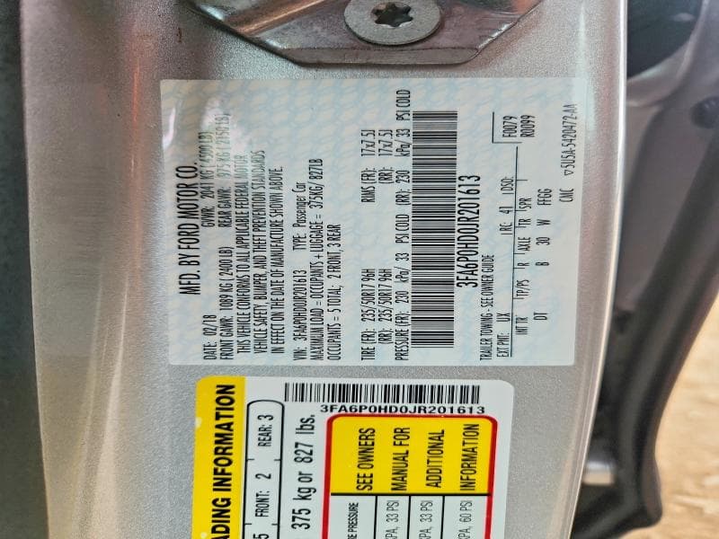 2018 FORD FUSION SE 12