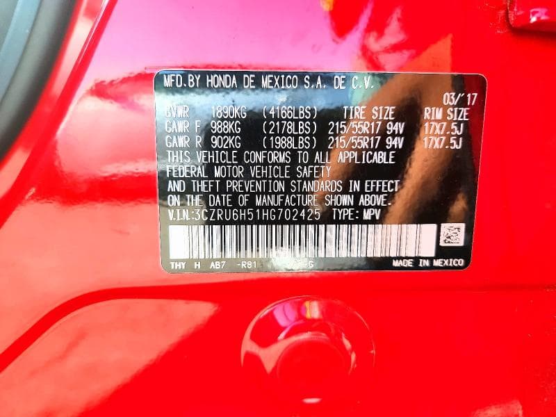 2017 HONDA HR-V EX 13