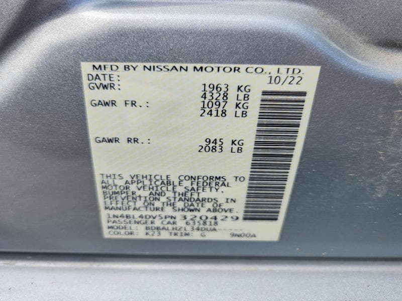2023 NISSAN ALTIMA SV 12