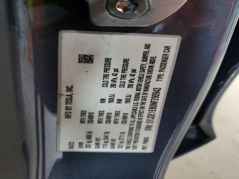 2022 TESLA MODEL 3 12