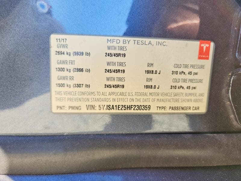 2017 TESLA MODEL S 13