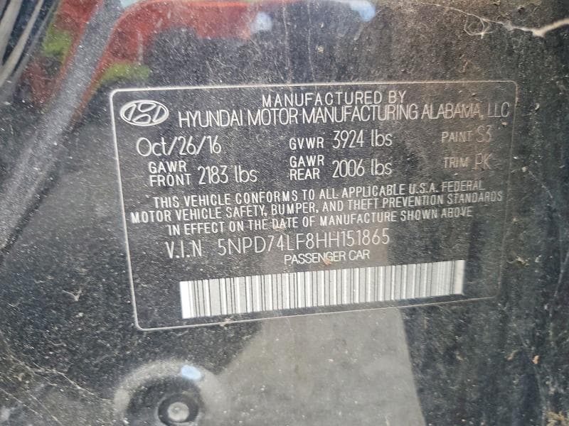 2017 HYUNDAI ELANTRA SE 12