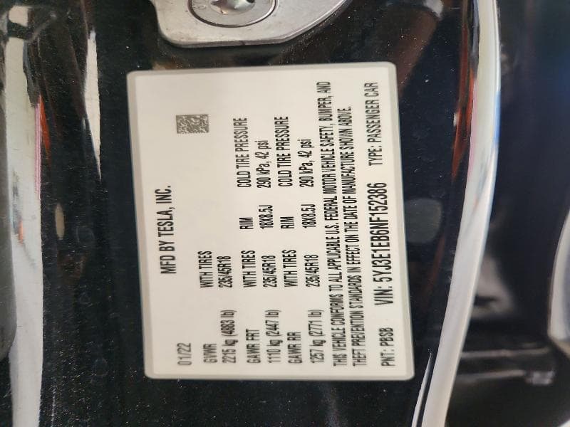 2022 TESLA MODEL 3 12