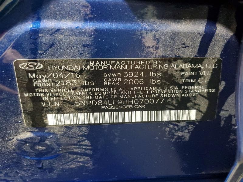 2017 HYUNDAI ELANTRA LIMITED 13