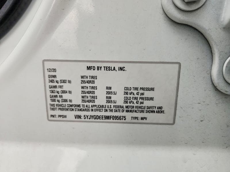 2021 TESLA MODEL Y 12