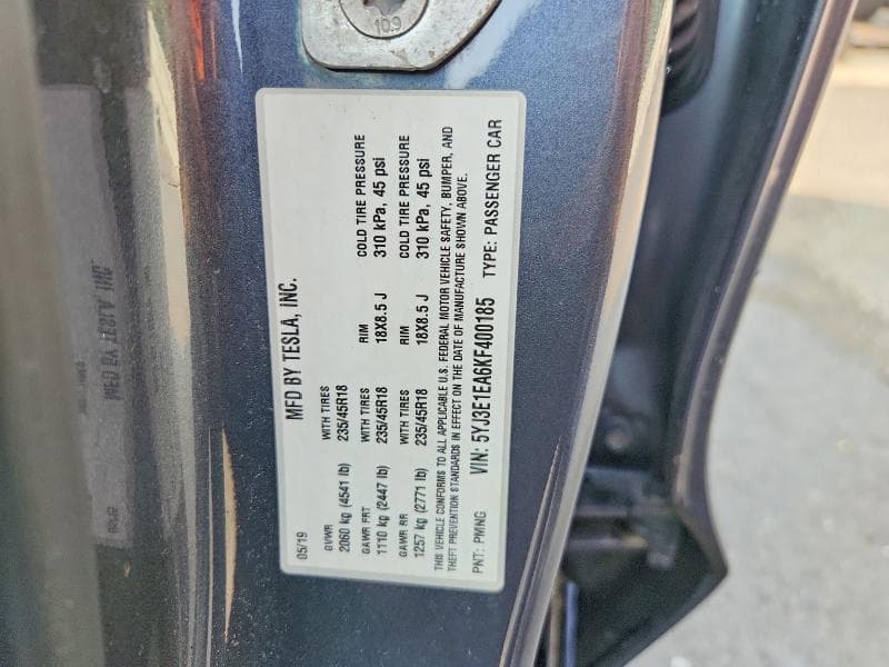 2019 TESLA MODEL 3 13