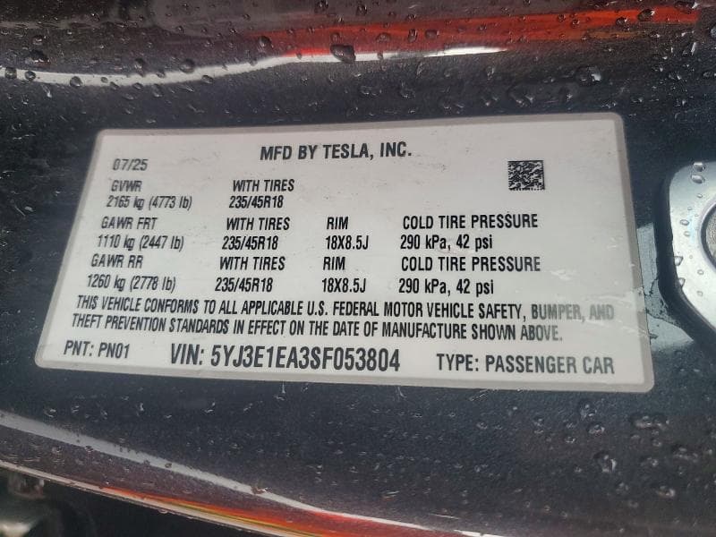 2025 TESLA MODEL 3 12